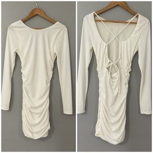 Princess Polly White Military Minds LongSleeve Mini Dress size 8 D97